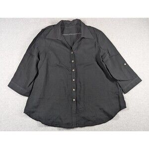 Classic Black Button Down Shirt for Women